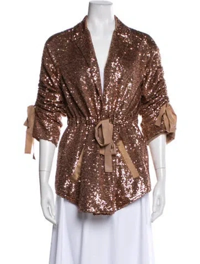 Pre-owned Cinq À Sept Evening Jacket In Gold