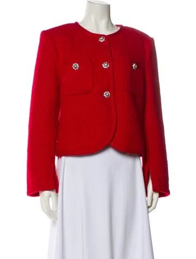 Pre-owned Cinq À Sept Evening Jacket In Red