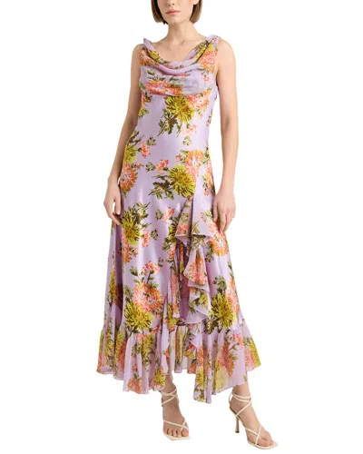 Cinq À Sept Faded Chrysanthemum Raya Silk Dress In Multi