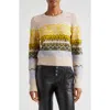 Cinq À Sept Cinq A Sept Lace Fair Isle Pullover Sweater In Oatmeal Multi