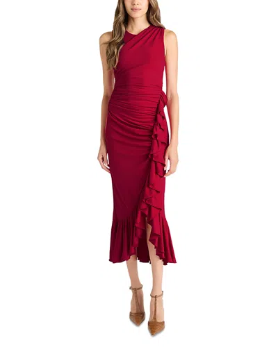 Cinq À Sept Cinq A Sept Fatima Ruffled Midi Dress In Red