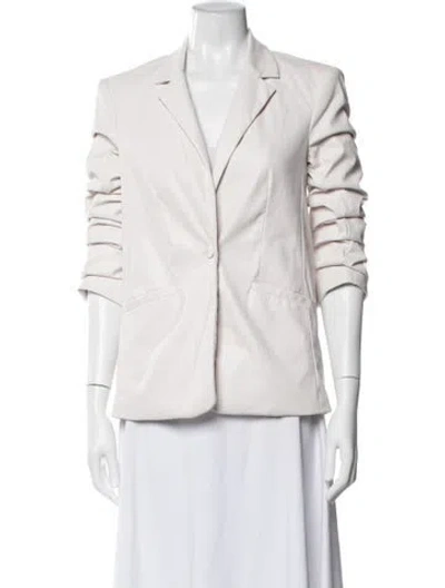 Pre-owned Cinq À Sept Faux Leather Blazer In Pink