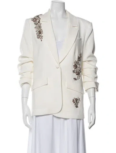 Pre-owned Cinq À Sept Faux Leather Blazer In Transparent