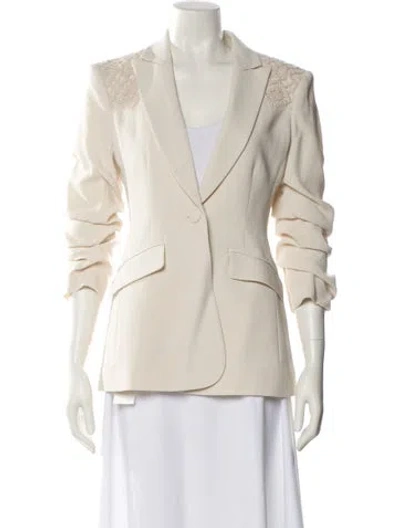 Pre-owned Cinq À Sept Faux Leather Blazer W/ Tags In Neutral