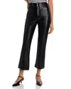 Cinq À Sept Cinq A Sept Faux Leather Dorothea High Rise Ankle Jeans In Black In Black