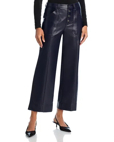 Cinq À Sept Cinq A Sept Faux Leather Dorothea High Rise Ankle Jeans In Black In Blue