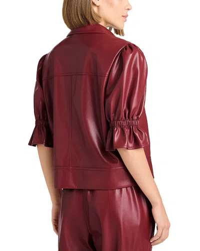 CINQ À SEPT CINQ A SEPT FAUX LEATHER PUFF SLEEVE JACKET