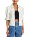 Cinq À Sept Holly Cropped Vegan Leather Jacket In Ivory