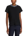 Cinq À Sept Cinq A Sept Faux Pearl And Rhinestone Necklace Danielle Tee In Black