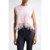 Cinq À Sept Feather-hem Cropped Sleeveless T-shirt In Venus Pink