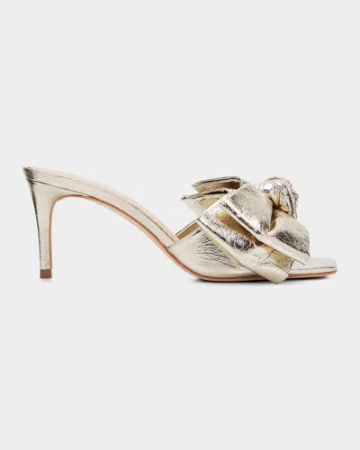 Cinq À Sept Felicity 70mm Leather Slip-on Mules In Gold