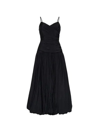 Cinq À Sept Fia Drop-waist Bubble Midi Dress In Black