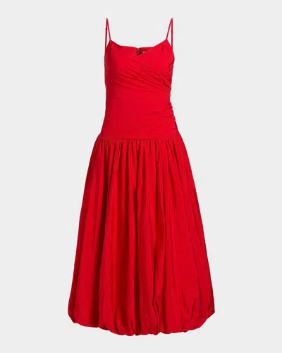 Cinq À Sept Fia Drop-waist Bubble Midi Dress In Red