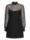 Cinq À Sept Fili Long-sleeve Mini Dress In Black