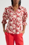 Cinq À Sept Fiona Floral Ribbons Button-up Shirt In Multi