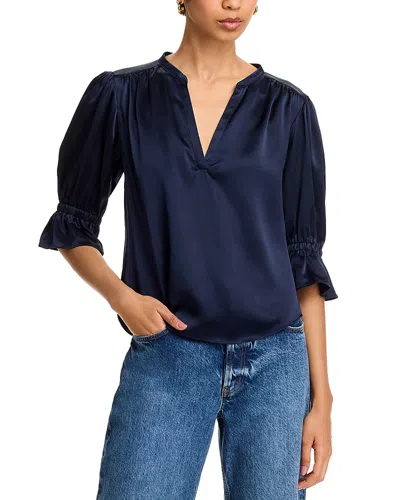 Cinq À Sept Cinq A Sept Fiona Silk Top In Navy