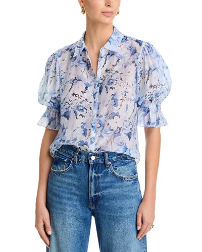 Cinq À Sept Fiona Floral Button-up Top In Multi