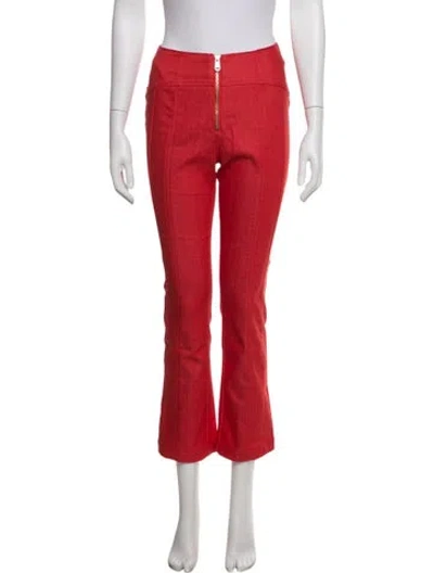 Pre-owned Cinq À Sept Flared Pants In Red