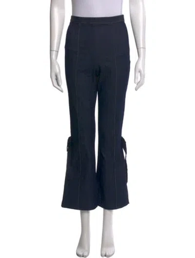 Pre-owned Cinq À Sept Flared Pants In Blue