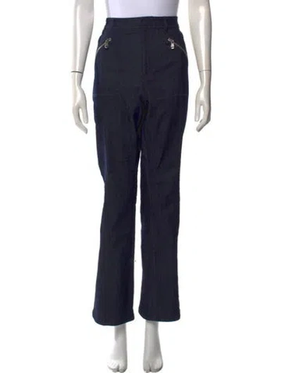 Pre-owned Cinq À Sept Flared Pants In Blue