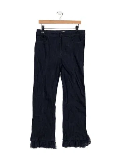 Pre-owned Cinq À Sept Flared Pants In Blue