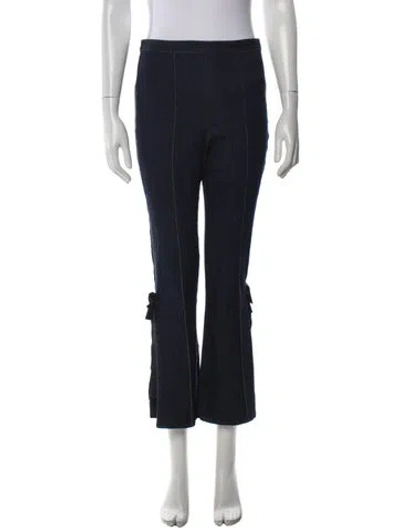 Pre-owned Cinq À Sept Flared Pants In Blue