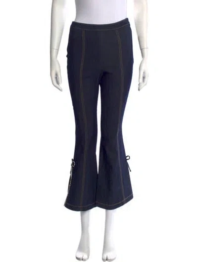Pre-owned Cinq À Sept Flared Pants In Blue