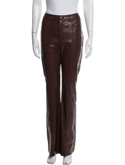 Pre-owned Cinq À Sept Flared Pants In Burgundy