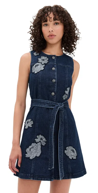 CINQ À SEPT FLORAL APPLIQUE MARSHA DRESS FONTAINE