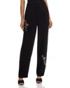 Cinq À Sept Cinq A Sept Floral Mixed Media Harlan Pants In Black