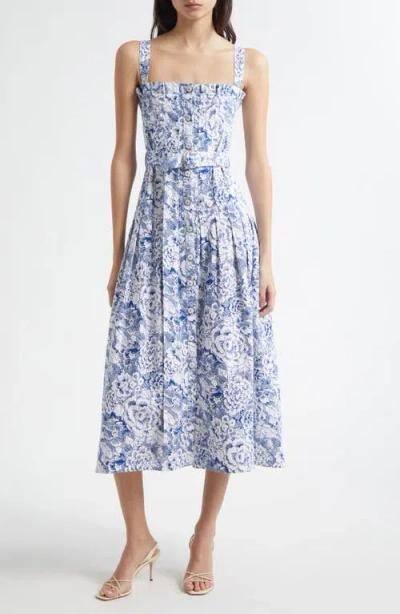 CINQ À SEPT CINQ À SEPT FLORAL PRINT A-LINE DRESS
