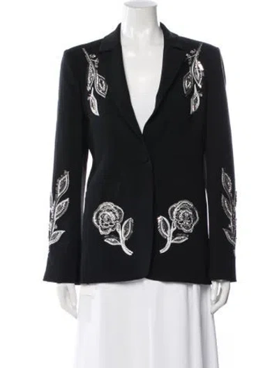 Pre-owned Cinq À Sept Floral Print Blazer In Multi