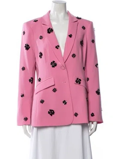 Pre-owned Cinq À Sept Floral Print Blazer In Pink