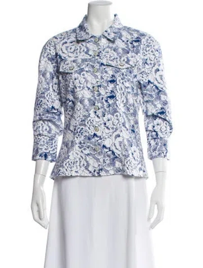 Pre-owned Cinq À Sept Floral Print Bolero In Multi