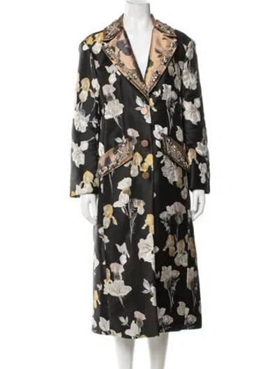 Pre-owned Cinq À Sept Floral Print Coat In Multicolor