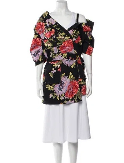 Pre-owned Cinq À Sept Floral Print Jacket In Multicolor