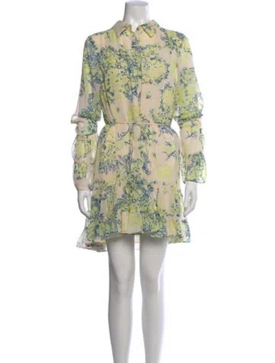 Pre-owned Cinq À Sept Floral Print Knee-length Dress In Pink