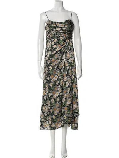 Pre-owned Cinq À Sept Floral Print Long Dress In Multi