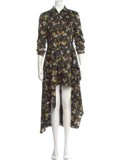 Pre-owned Cinq À Sept Floral Print Long Dress In Multi
