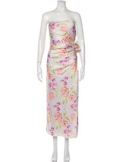 Pre-owned Cinq À Sept Floral Print Long Dress In Multi