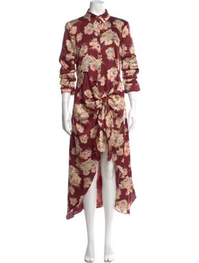 Pre-owned Cinq À Sept Floral Print Long Dress W/ Tags In Multi