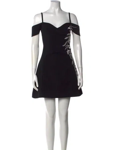 Pre-owned Cinq À Sept Floral Print Mini Dress In Black