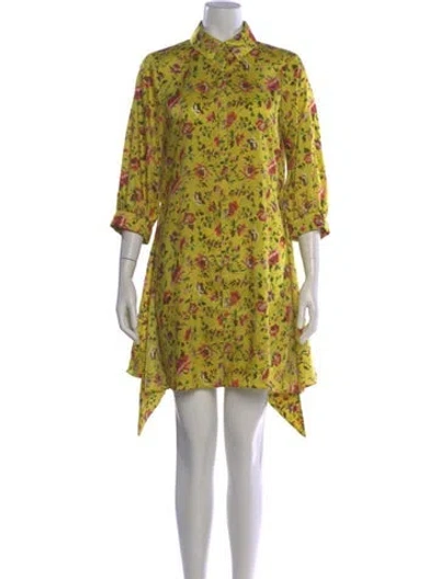Pre-owned Cinq À Sept Floral Print Mini Dress In Burgundy