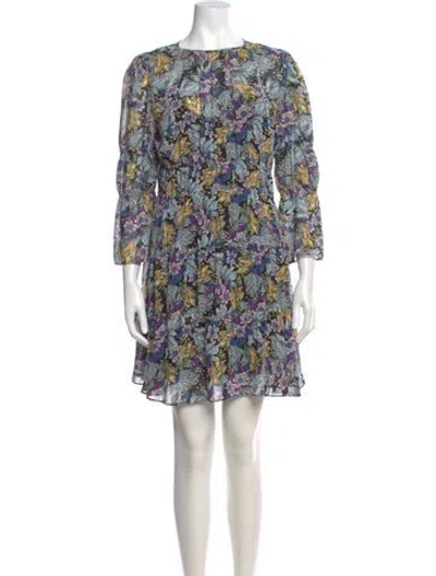 Pre-owned Cinq À Sept Floral Print Mini Dress In Multi