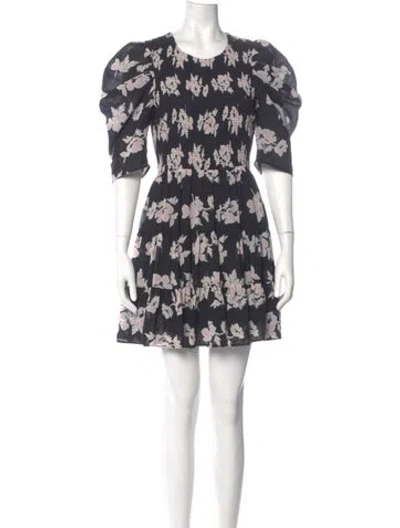 Pre-owned Cinq À Sept Floral Print Mini Dress In Multi