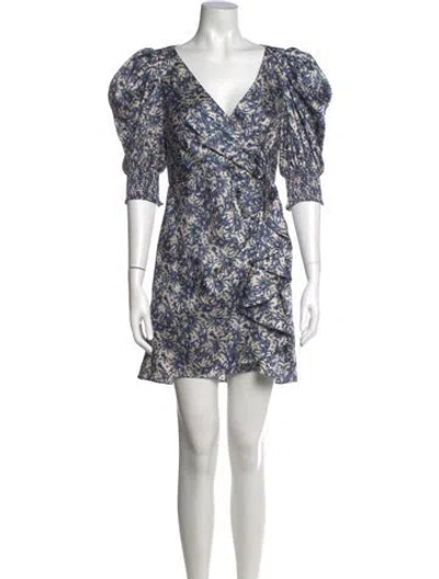 Pre-owned Cinq À Sept Floral Print Mini Dress In Multi