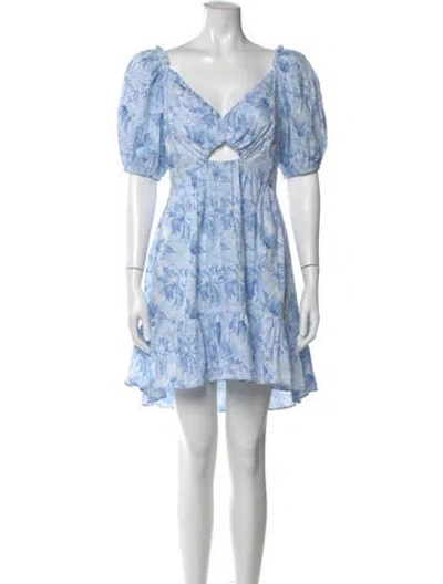 Pre-owned Cinq À Sept Floral Print Mini Dress In Multi