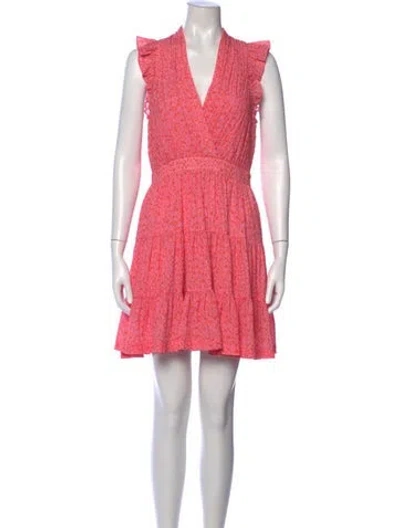 Pre-owned Cinq À Sept Floral Print Mini Dress In Orange