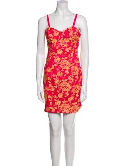 Pre-owned Cinq À Sept Floral Print Mini Dress In Pink