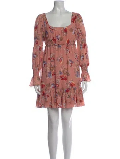 Pre-owned Cinq À Sept Floral Print Mini Dress In Pink